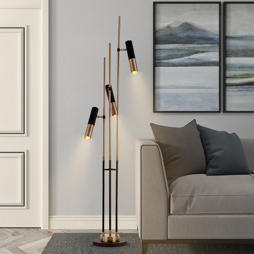 Salgado Collection | Modern Tall Metal Floor Lamp with 3 Bulbs | Elegant Design for Living Room and Bedroom 2