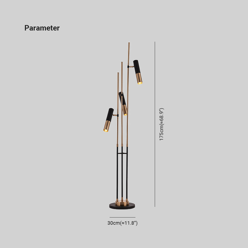 Salgado Collection | Modern Tall Metal Floor Lamp with 3 Bulbs | Elegant Design for Living Room and Bedroom 4