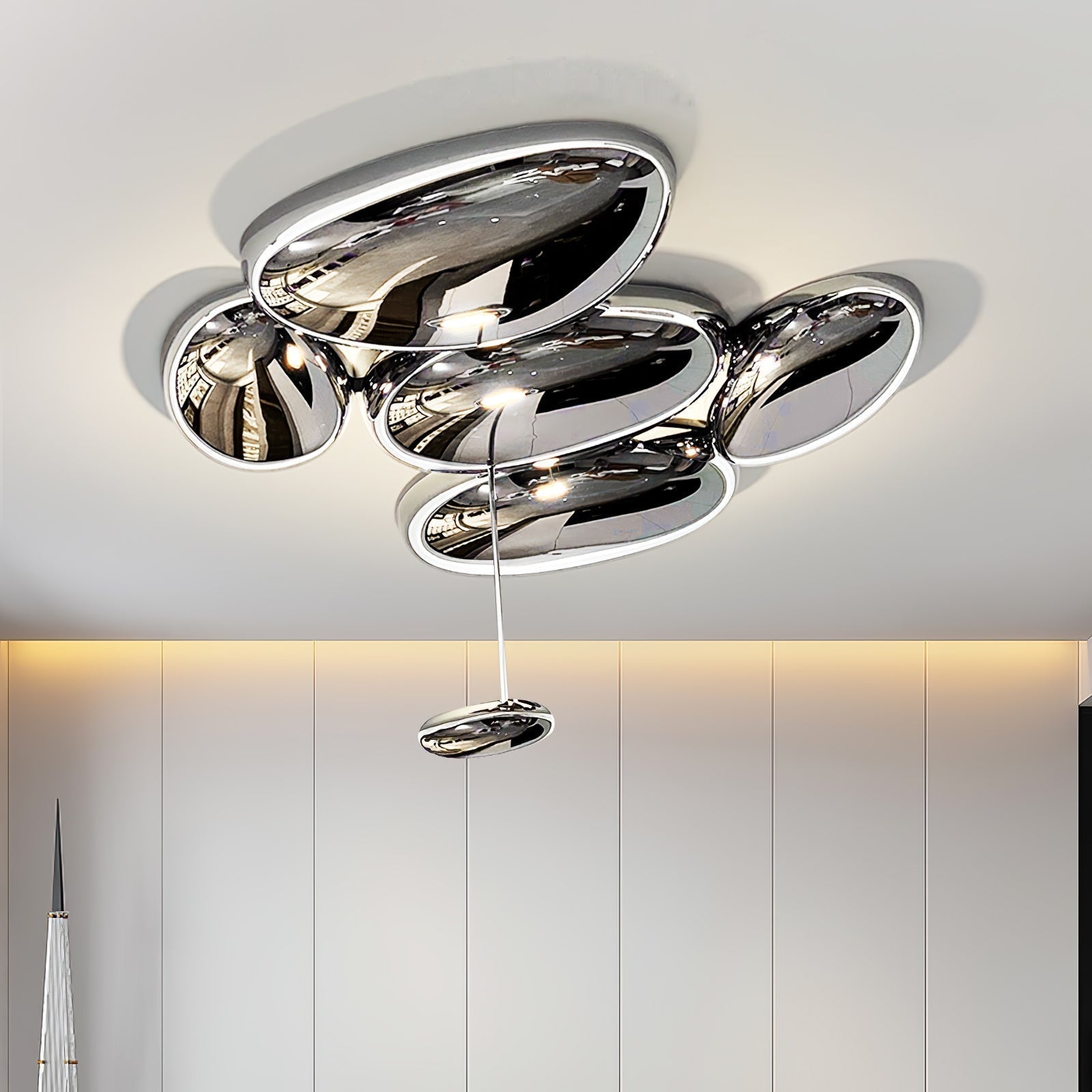 Skydro | Flush Mount Ceiling Light Fixture with Organic Pebble Design | Modern LED Lighting for Stylish Interiors 4