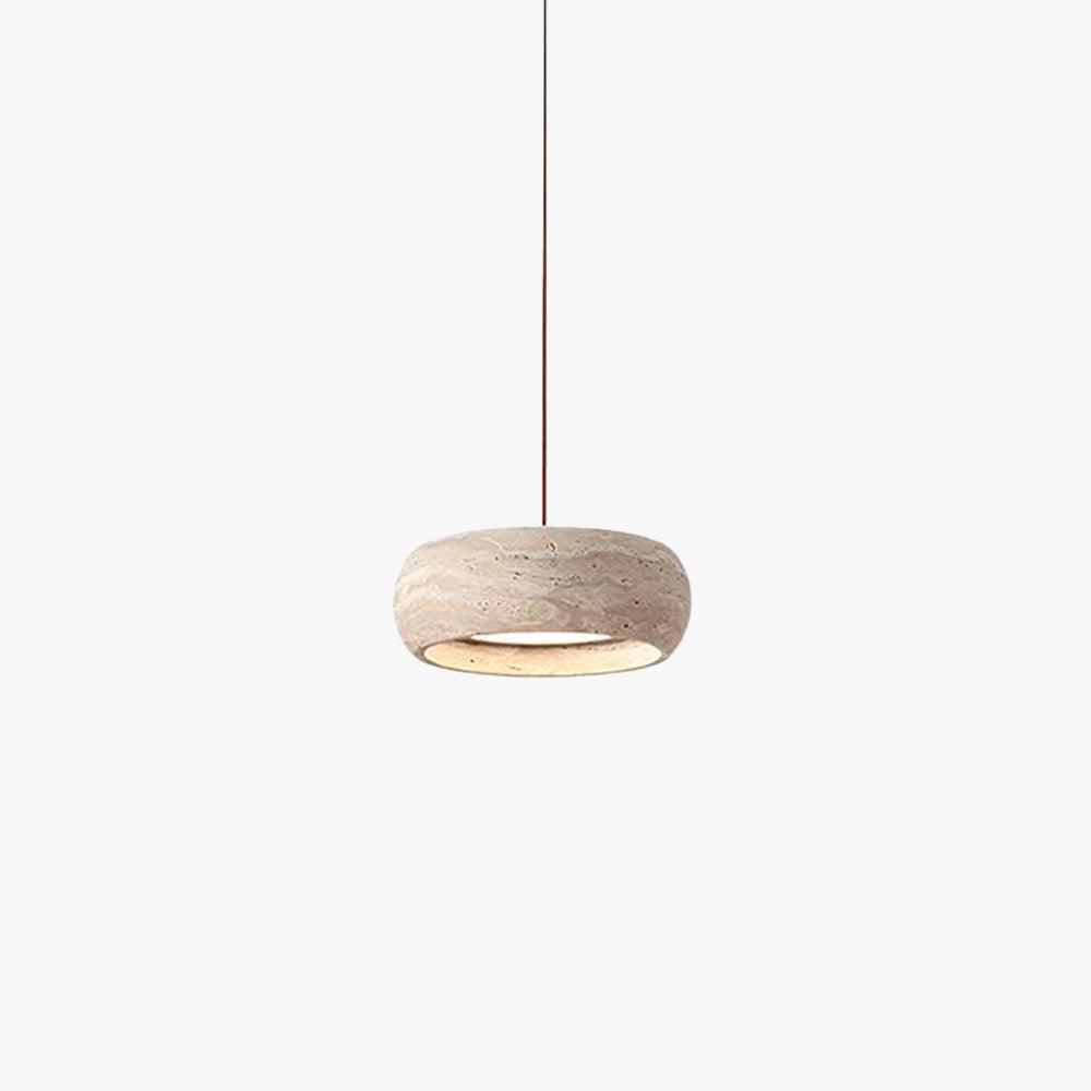 Tova | Pendant Light with Natural Travertine Design & Adjustable Height | Warm Ambient Glow for Dining and Entryways 1