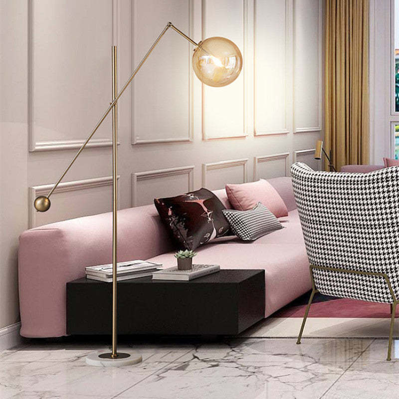 Valentina Collection | Gold Arc Floor Lamp with Unique Geometric Design | Elegant Lighting for Cozy Ambiance 0