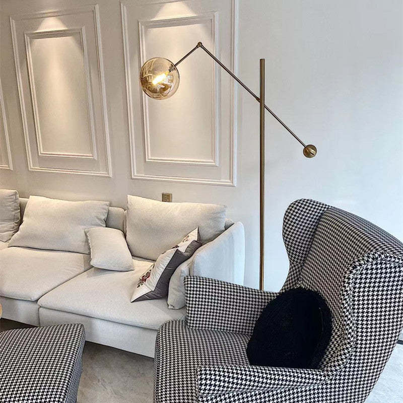 Valentina Collection | Gold Arc Floor Lamp with Unique Geometric Design | Elegant Lighting for Cozy Ambiance 4