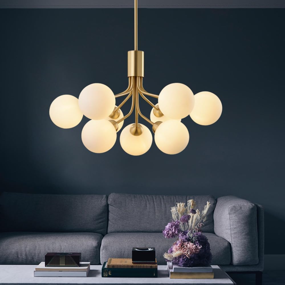 Valentina | Modern Chandelier Light with LED Technology & Unique Sputnik Design | Elegant Black or Gold Finish for Any Room 0