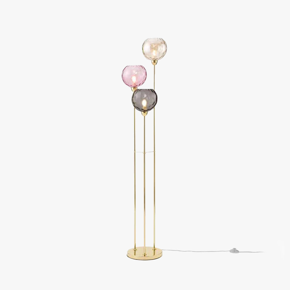 Valentina | Modern Floor Lamp with Bubble Glass Shade & Metal Frame | Elegant Lighting for Cozy Living Spaces 1