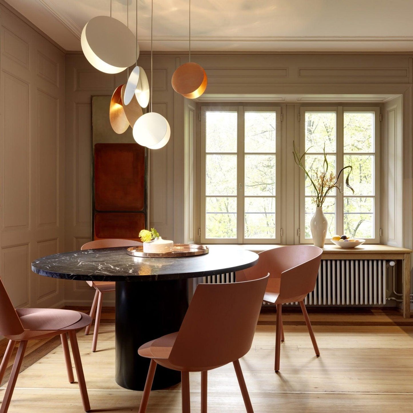 Valentina | Round Pendant Light with Metal Design & 6 Color Options | Modern Hanging Lights for Stylish Home Illumination 4
