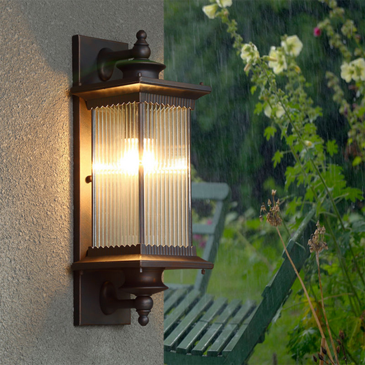 Vintage Charm | Rectangular Outdoor Wall Light with Rustic Design | Elegant Illumination for Outdoor Spaces 0