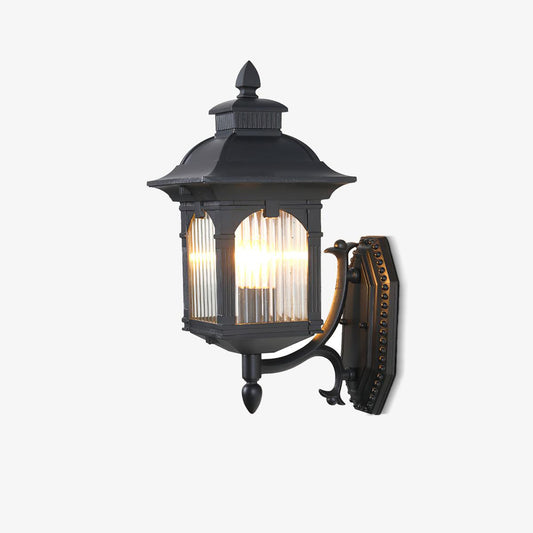 Vintage Lantern Outdoor Wall Light | Waterproof Black Exterior Wall Lights for Timeless Garden Illumination 0