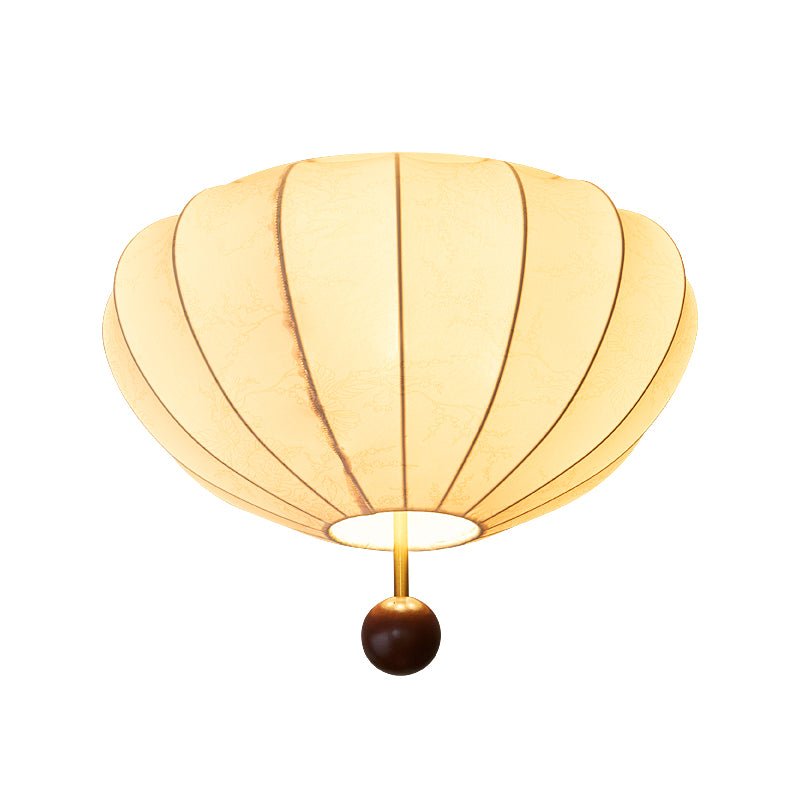 Willow Ceiling Light Fixture | Elegant LED Flush Mount Design with Fabric & Wood Accents for Timeless Ambiance 7
